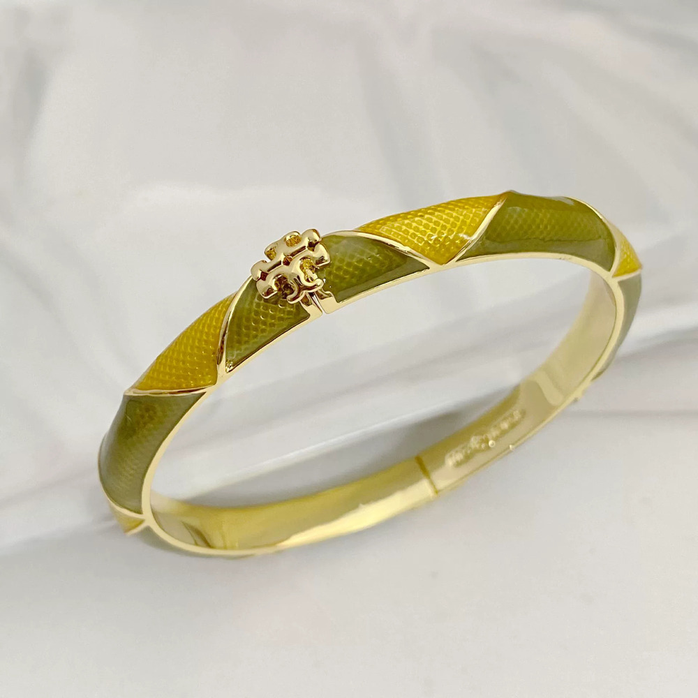 Tory Burch Geometric Enamel Inlay Bracelet Metal